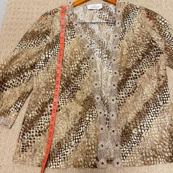 Vintage Made in Italy Snake Print Lace Kimono Cardigan - Picture 7 of 9